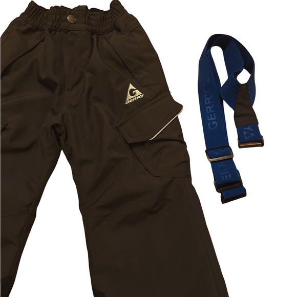GERRY Kids Youth XS - 5/6 Snow Pants with Removable Blue Adjustable Suspenders - Picture 3 of 10
